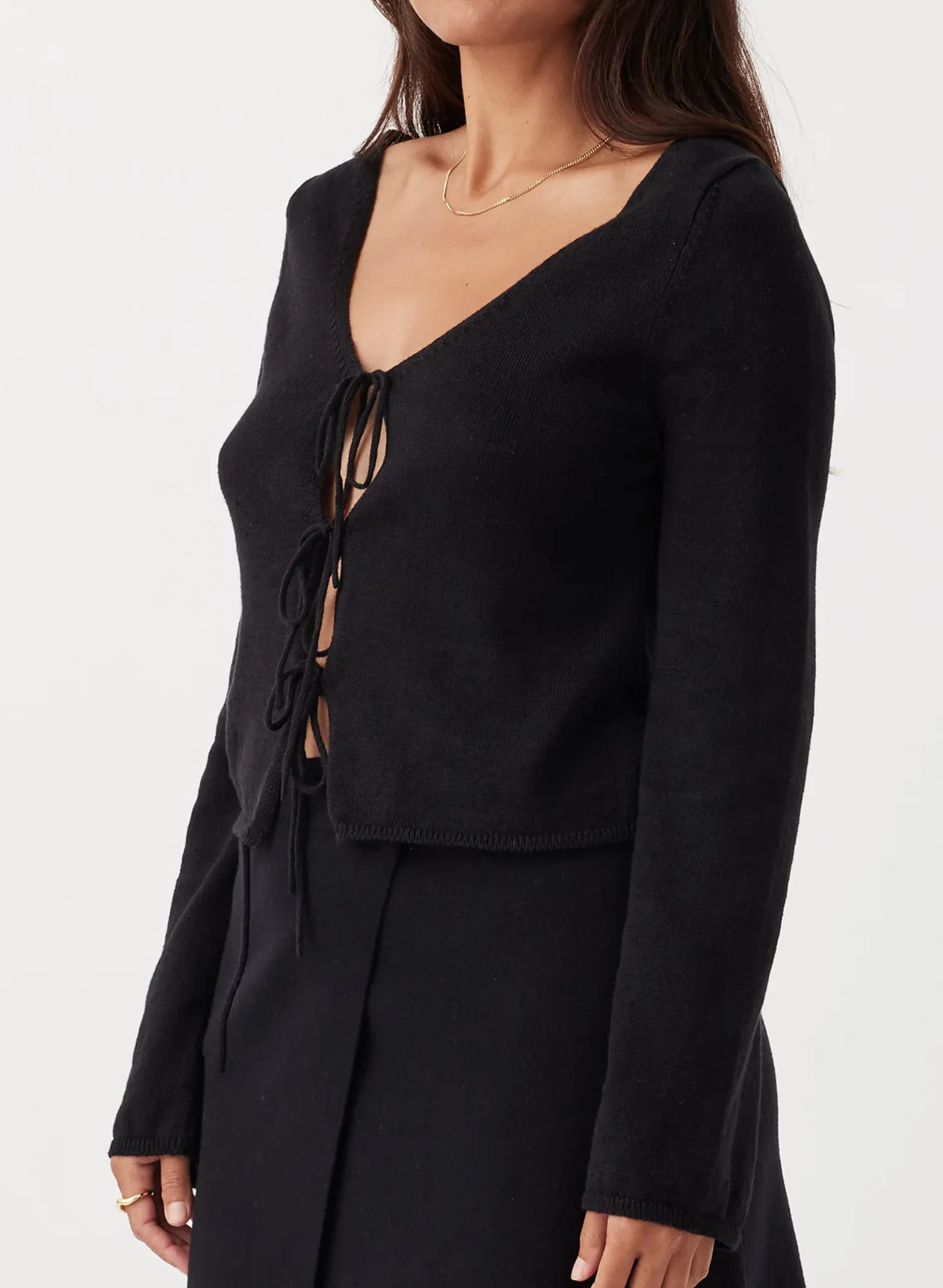 Poppy Long Sleeve Top - Black