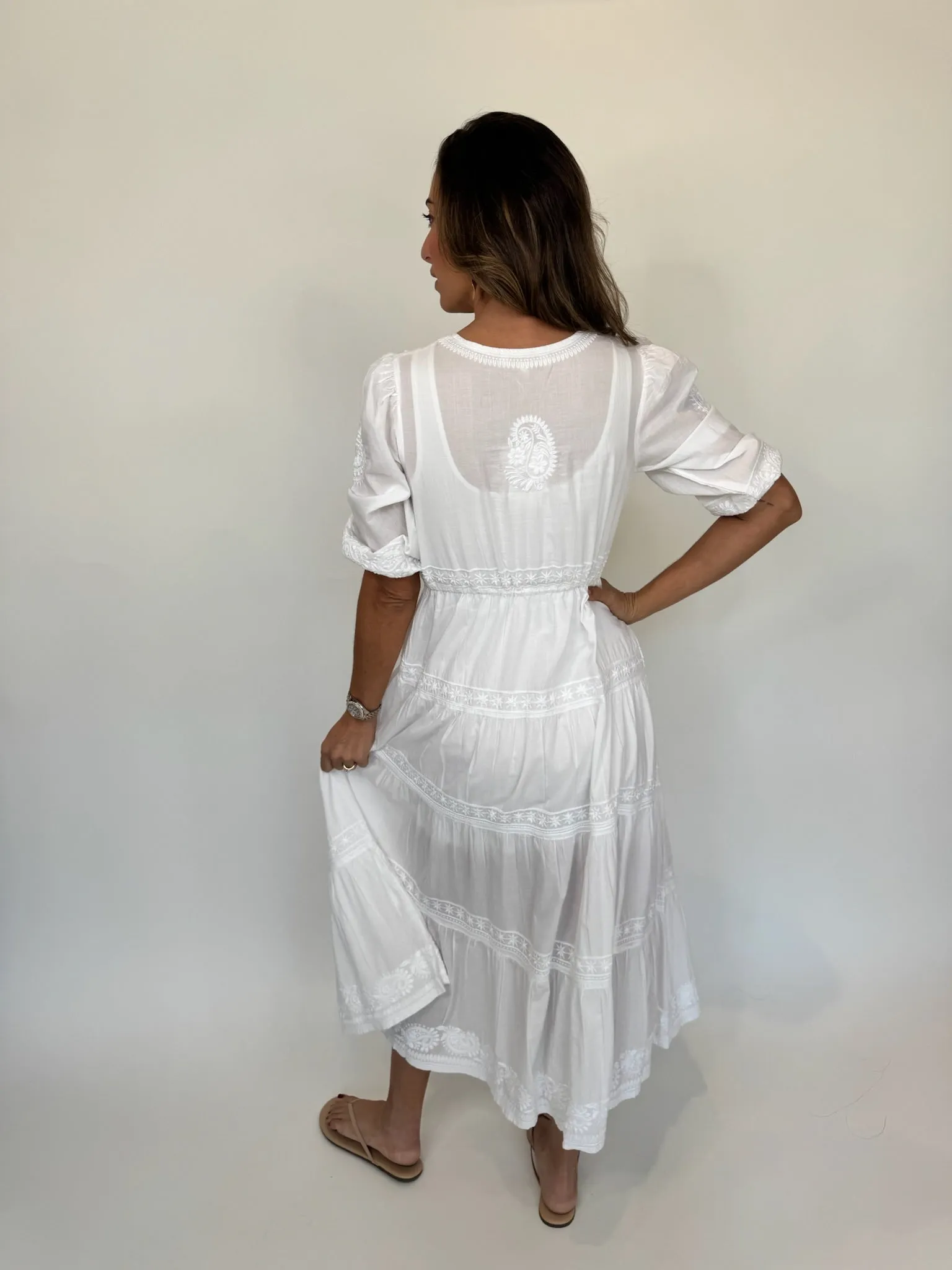 Pranella Azul Kaftan Maxi Dress White