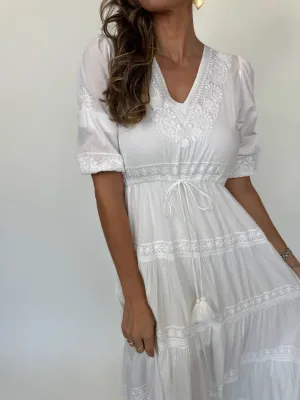 Pranella Azul Kaftan Maxi Dress White