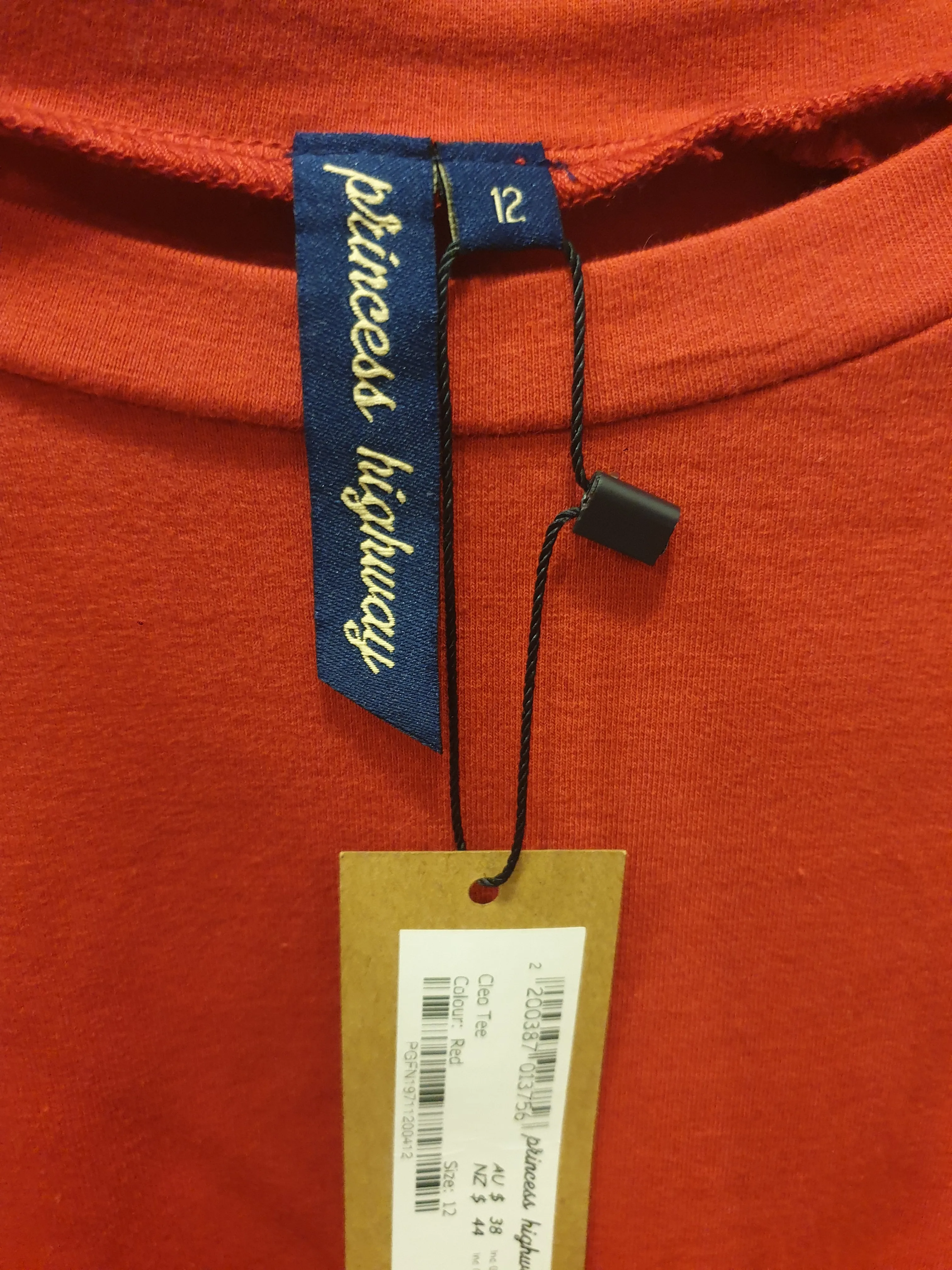 Princess Highway red tee shirt size 12