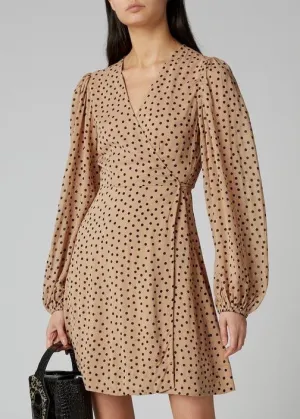 Printed Georgette Mini Dress (Tannin)