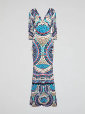 Printed Mermaid Dress