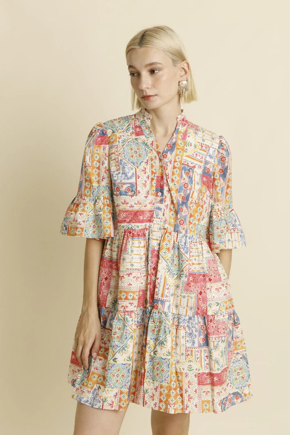 PRINTED MINI DRESS