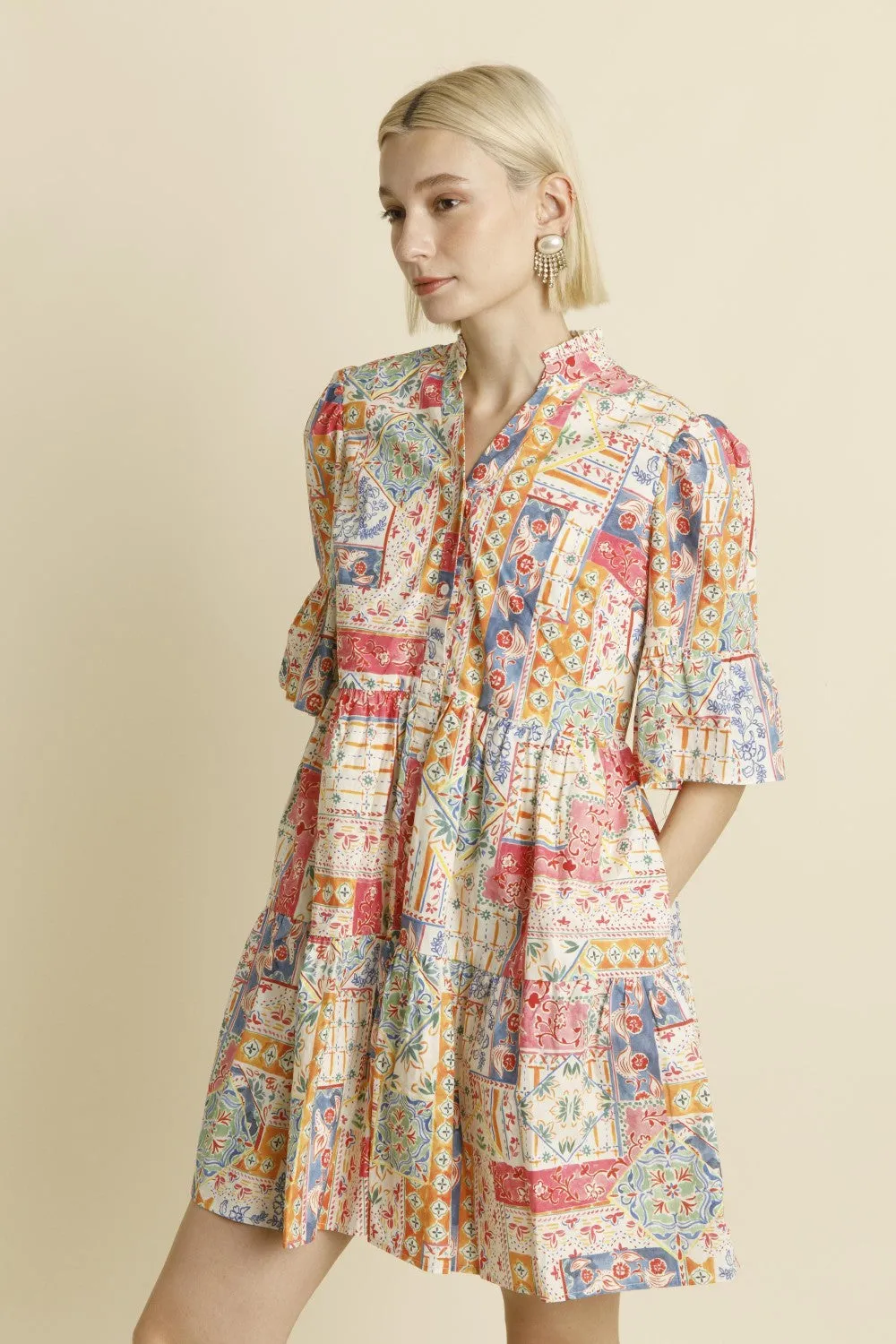 PRINTED MINI DRESS