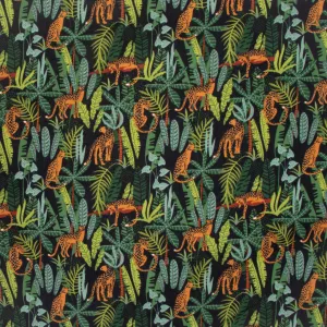 Printed Mini Matt Leopard Jungle Black 150cm