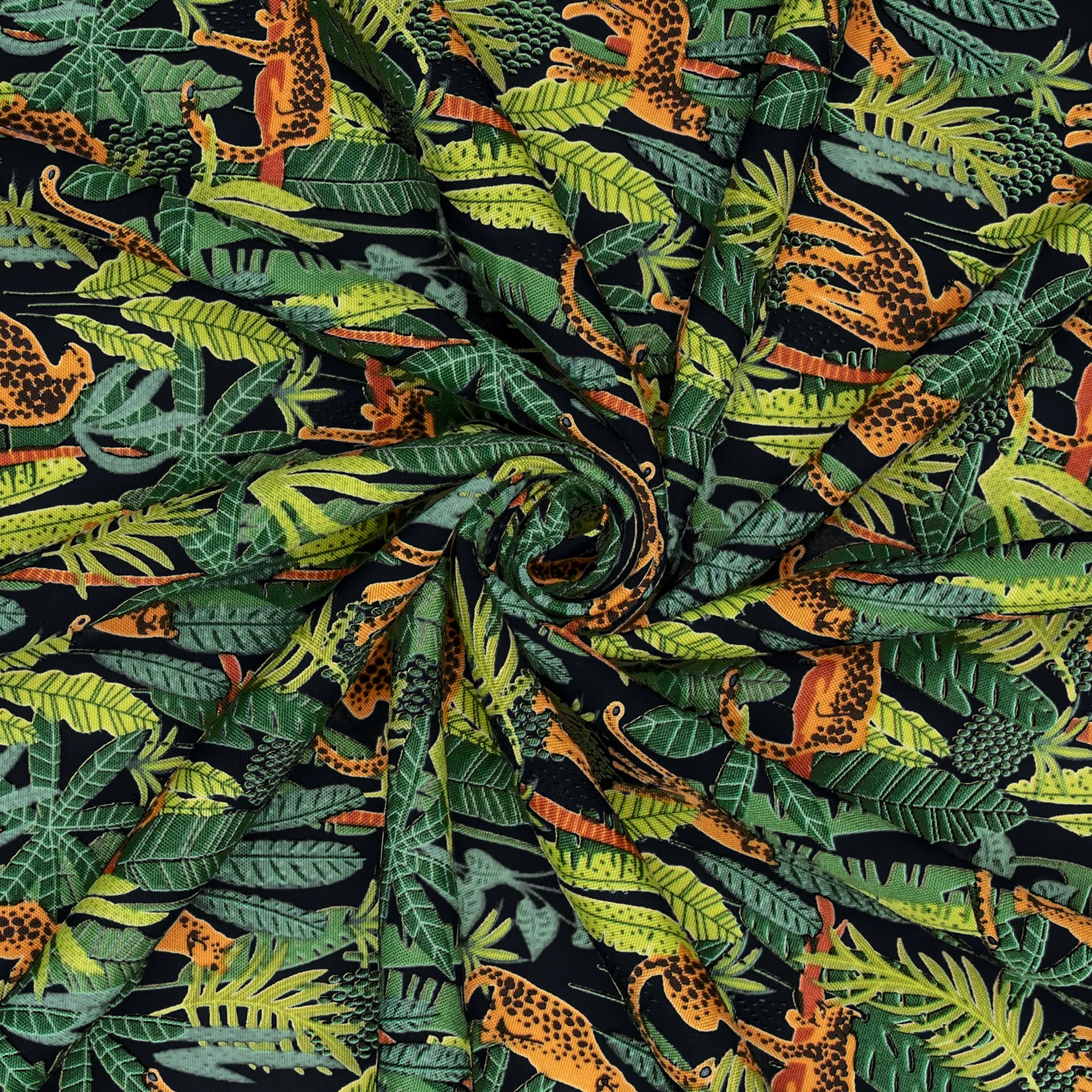 Printed Mini Matt Leopard Jungle Black 150cm