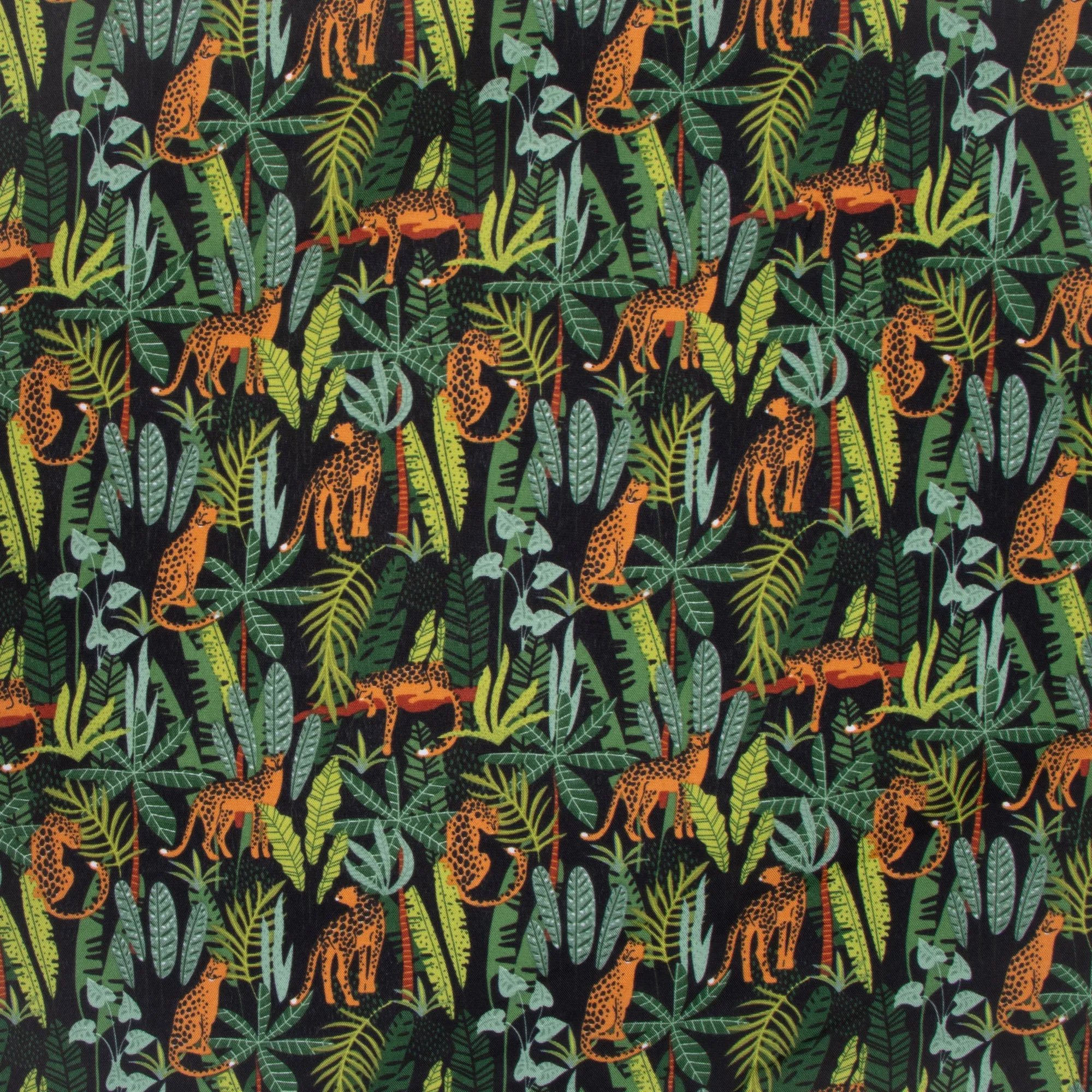 Printed Mini Matt Leopard Jungle Black 150cm