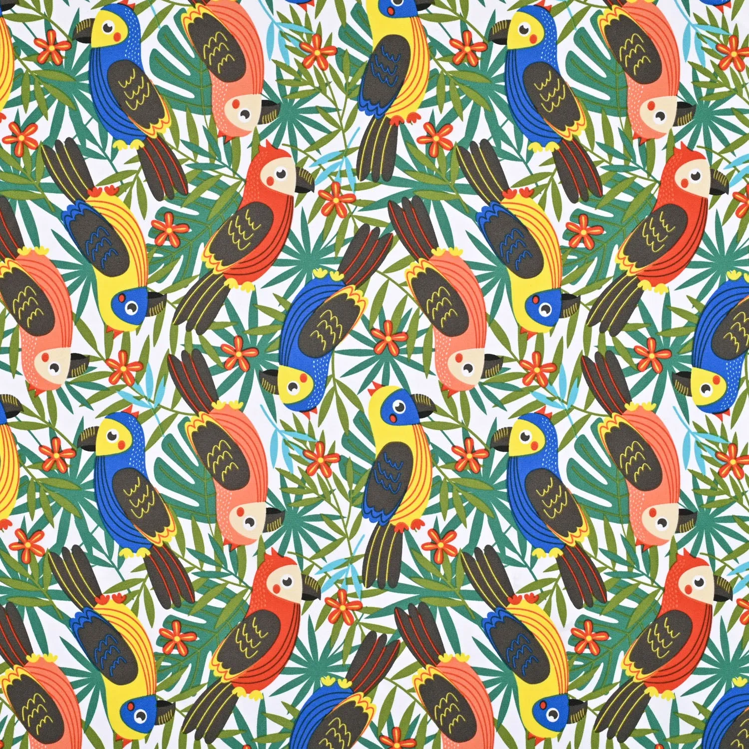 Printed Mini Matt Parrot Party Cobalt
