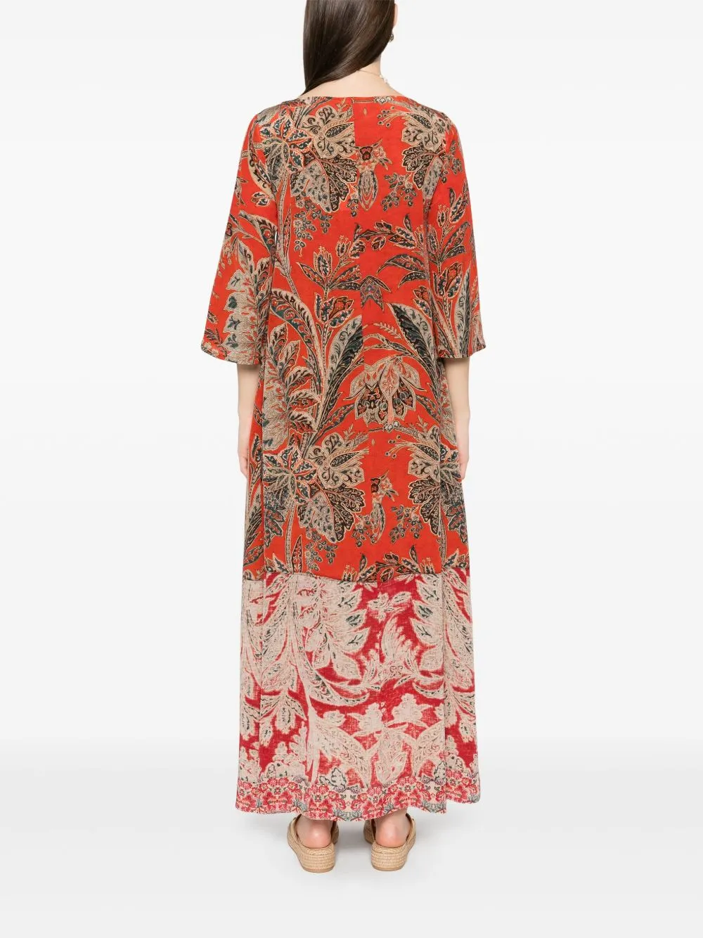 Printed silk maxi dress