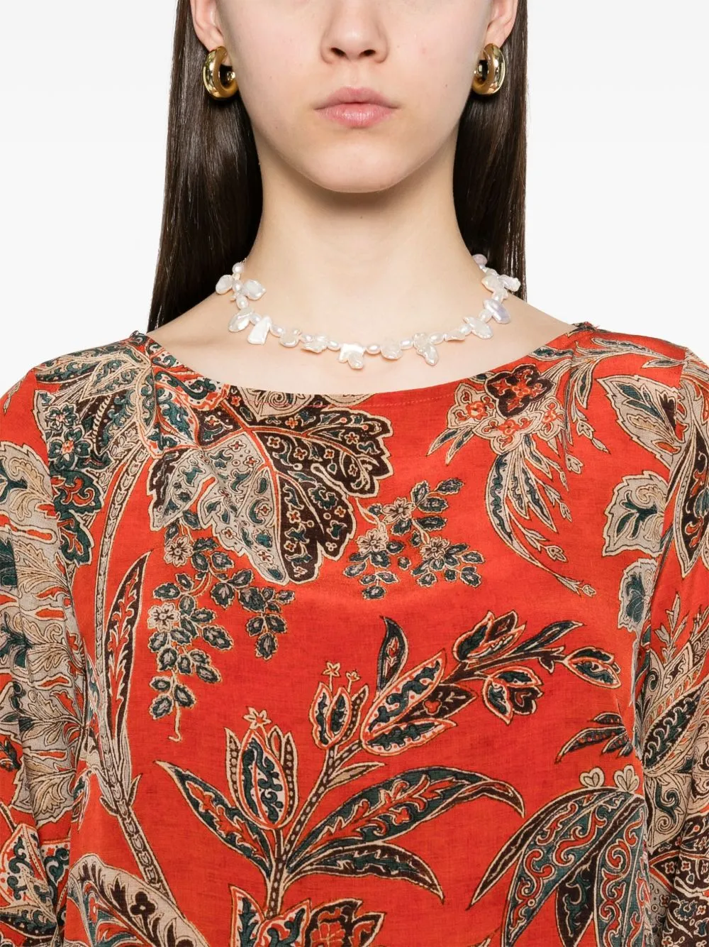 Printed silk maxi dress