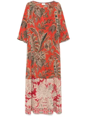 Printed silk maxi dress