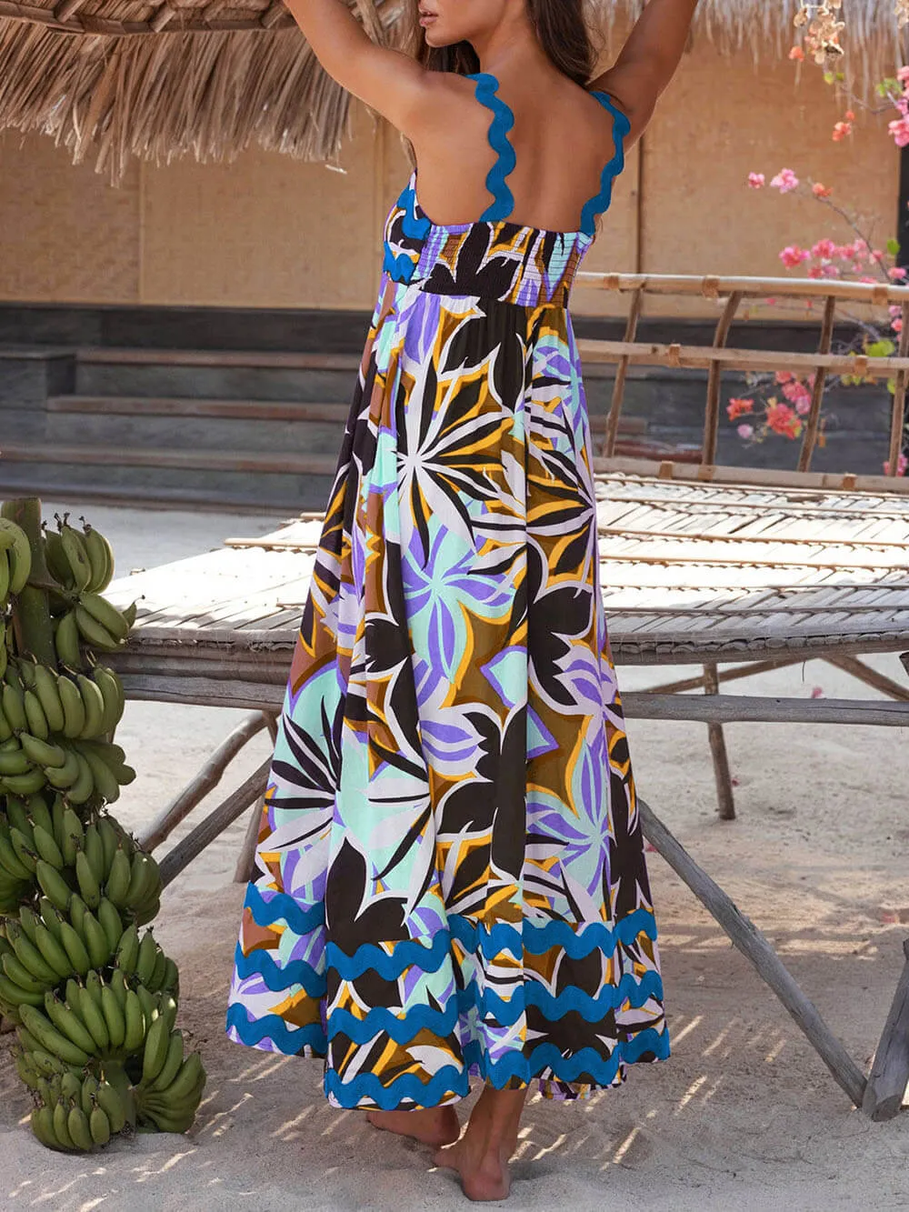 Printed Suspender Stylish Maxi Dress