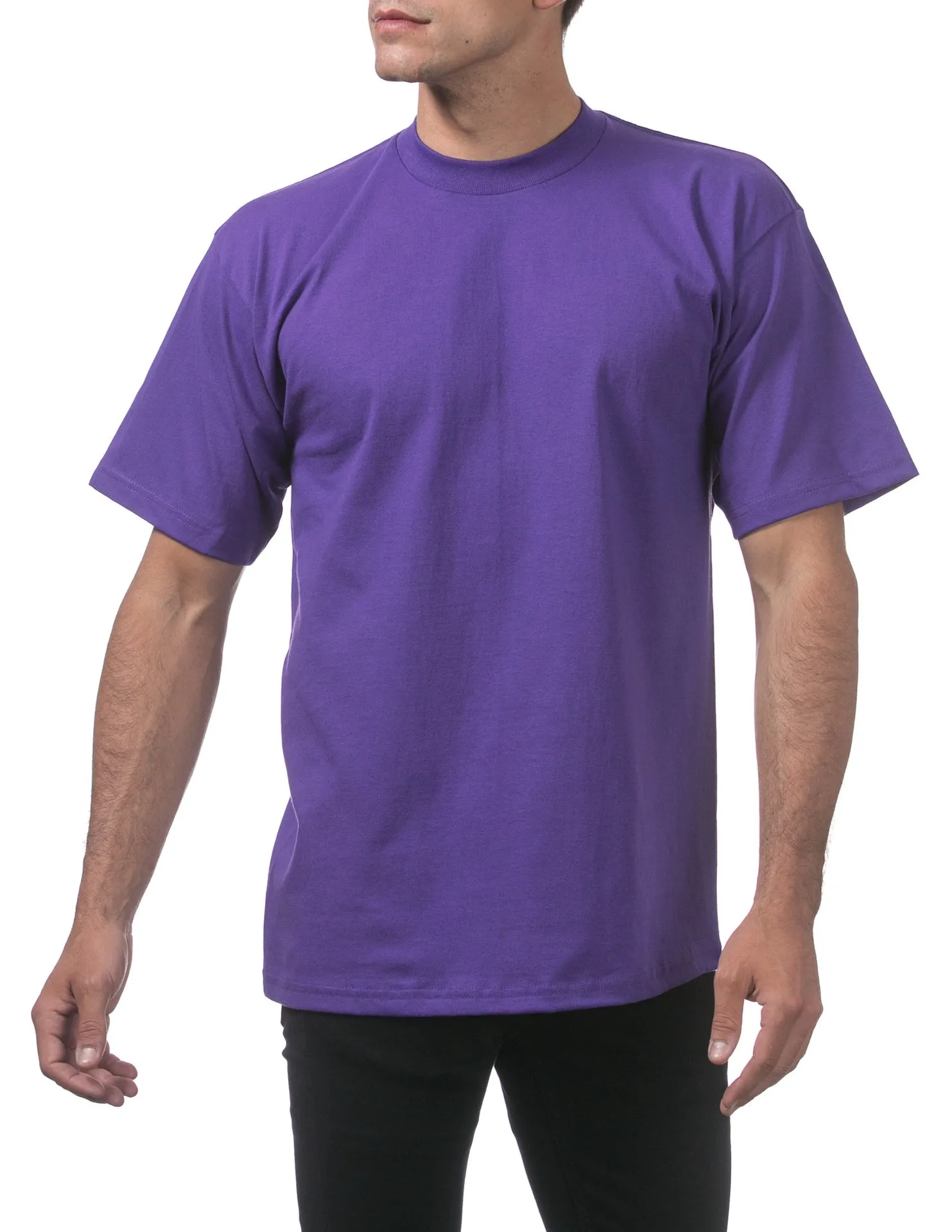 Pro Club Men's Heavyweight Short Sleeve Tee  -  PURPLE