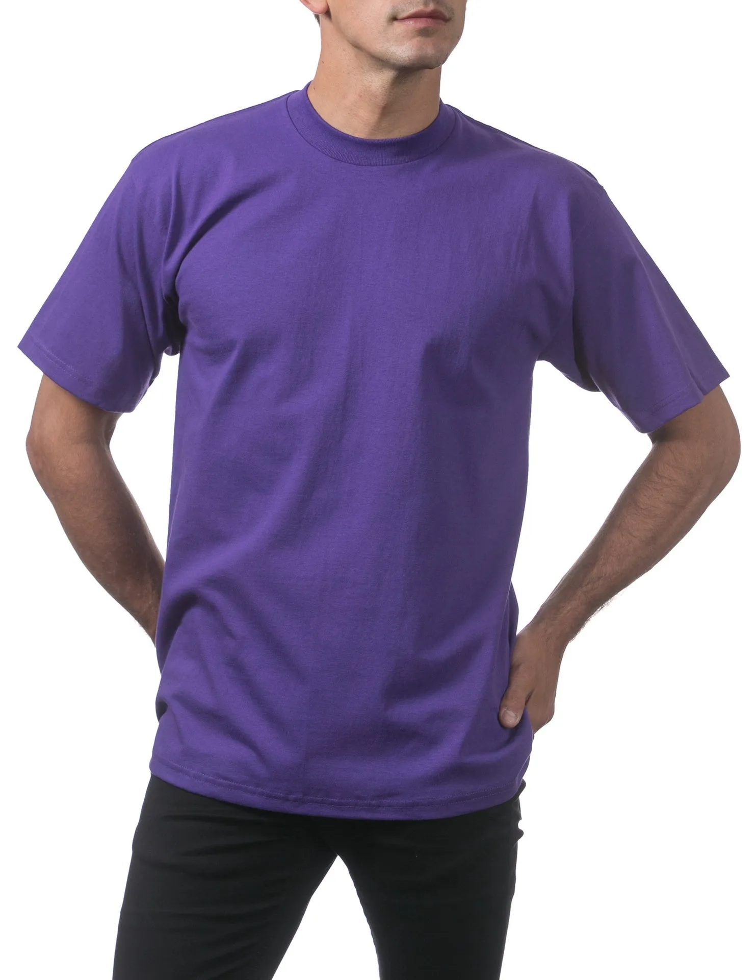Pro Club Men's Heavyweight Short Sleeve Tee  -  PURPLE