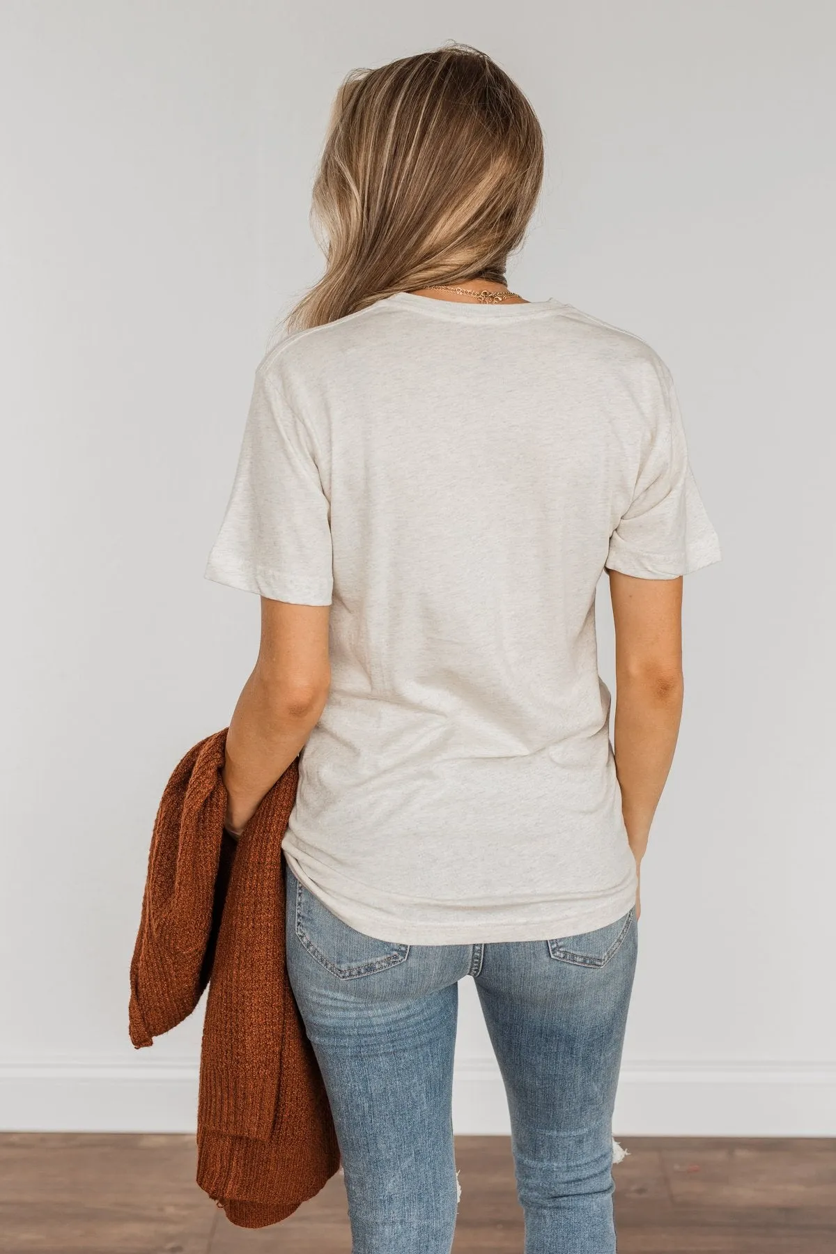 Pumpkin Attitude Graphic Tee- Heathered Oatmeal