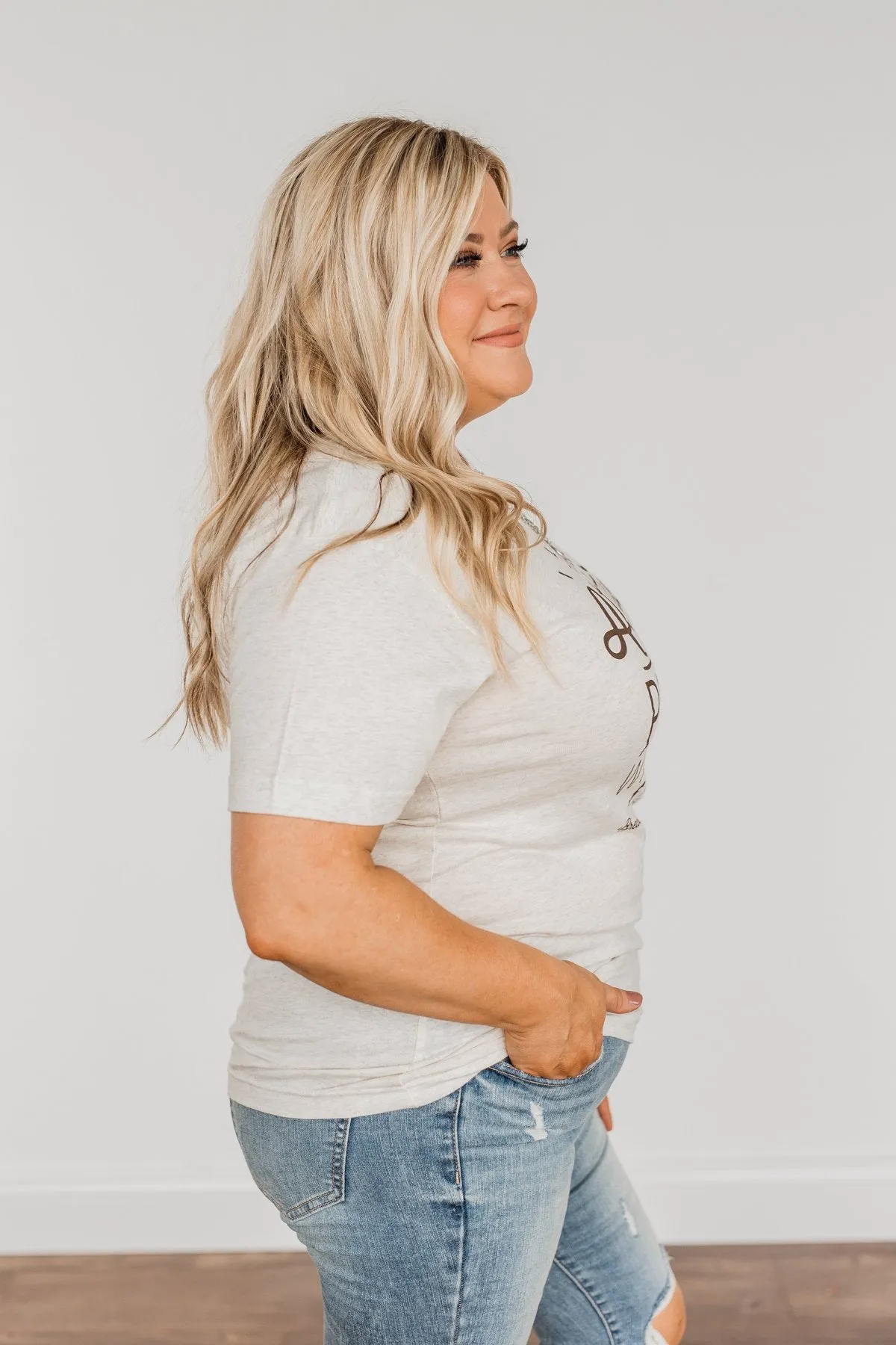 Pumpkin Attitude Graphic Tee- Heathered Oatmeal