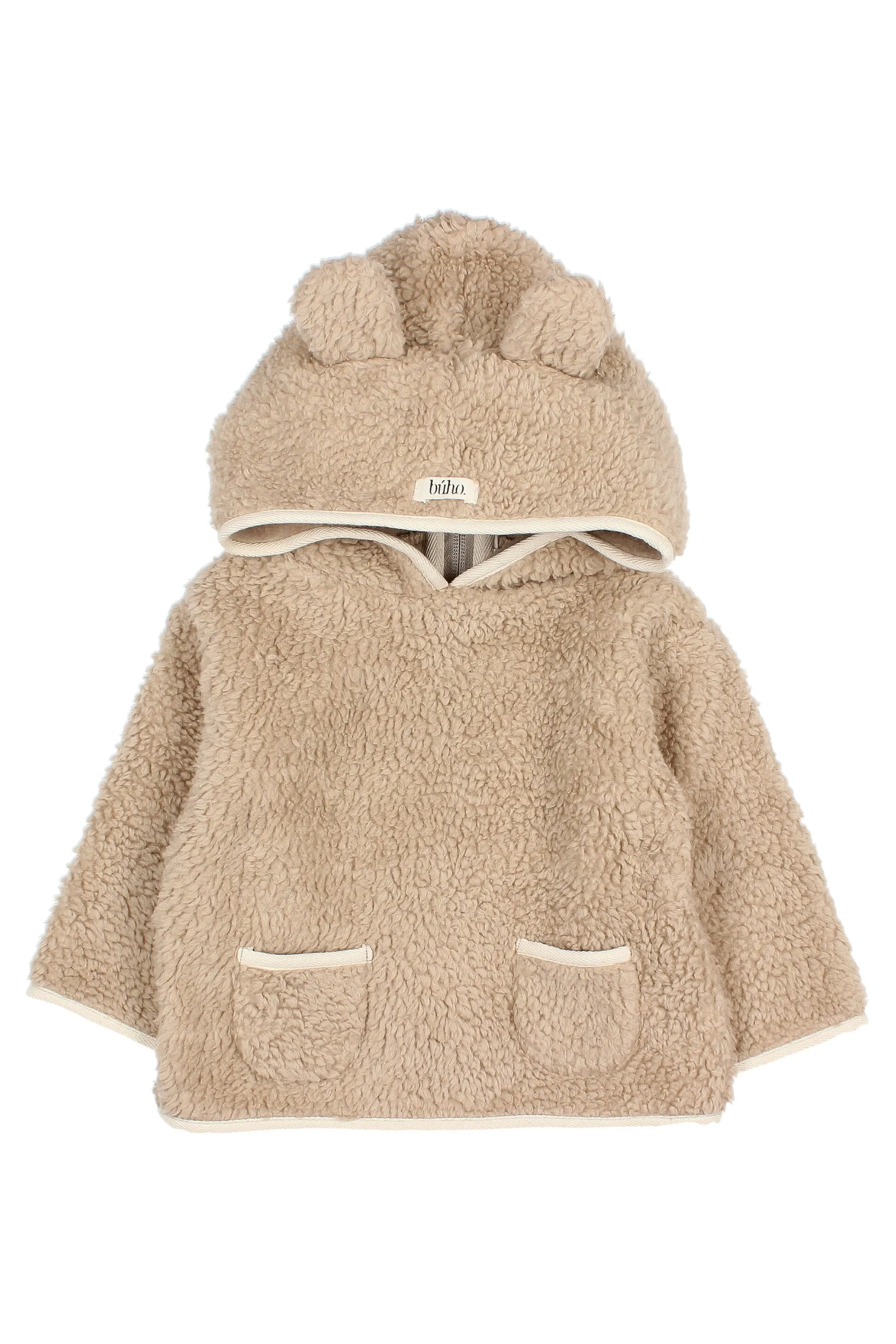 "Barney" Beige Sherpa Teddy Hoodie