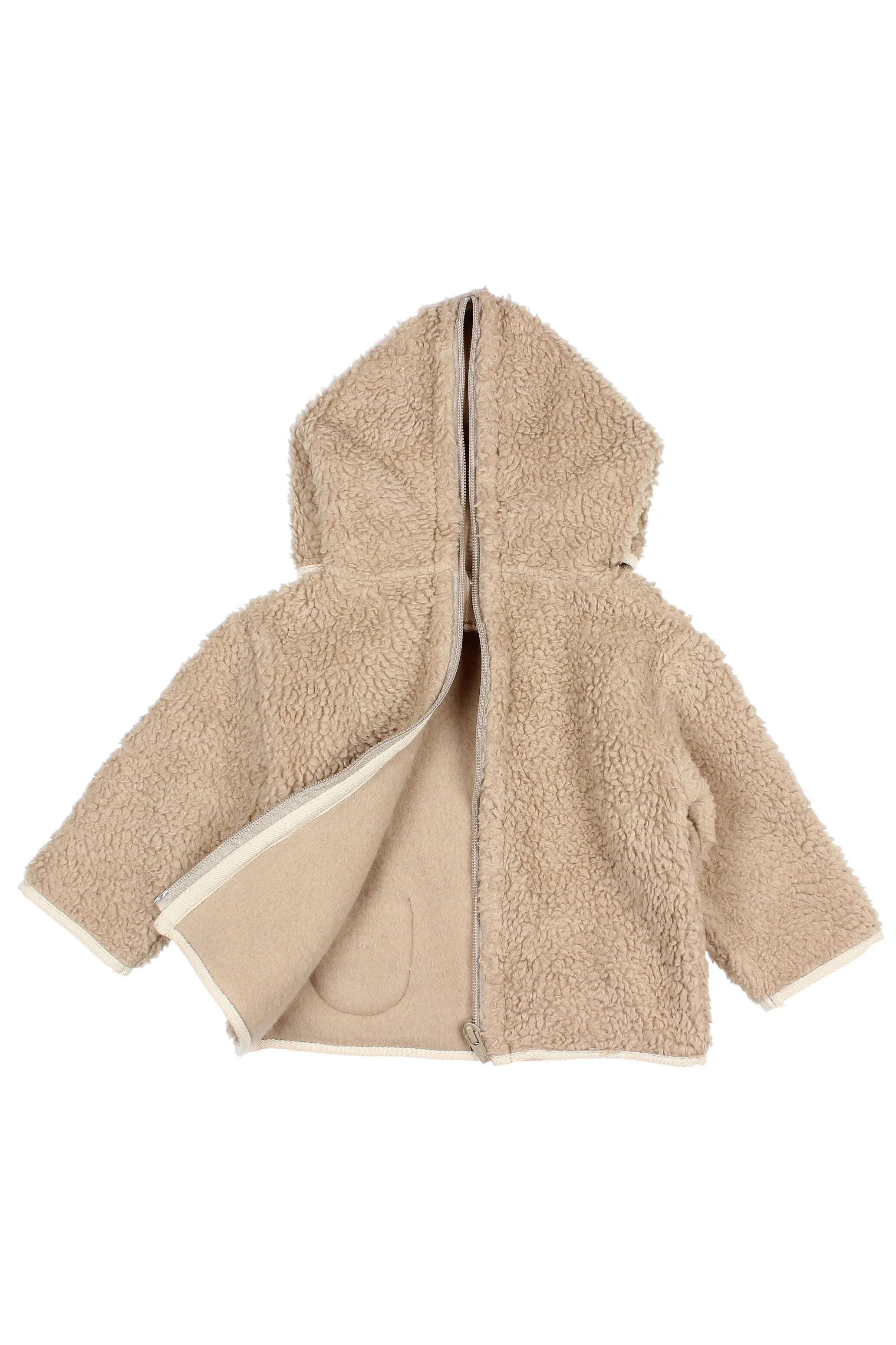 "Barney" Beige Sherpa Teddy Hoodie