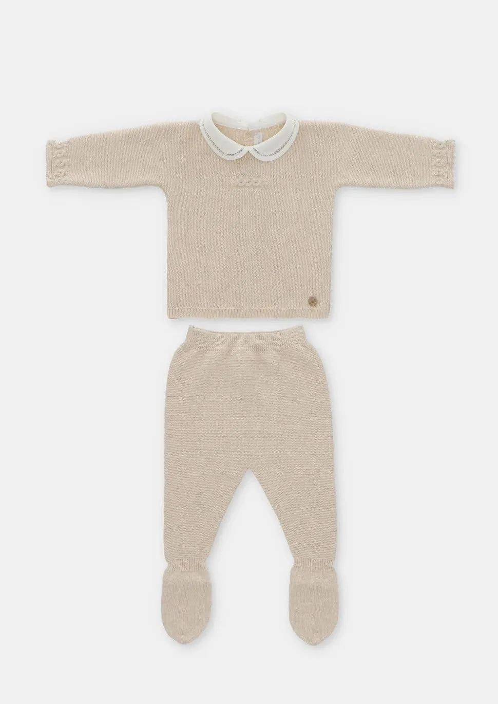 "Mateo" Beige Knit Boys Set