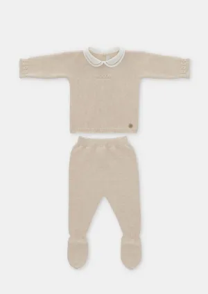 "Mateo" Beige Knit Boys Set