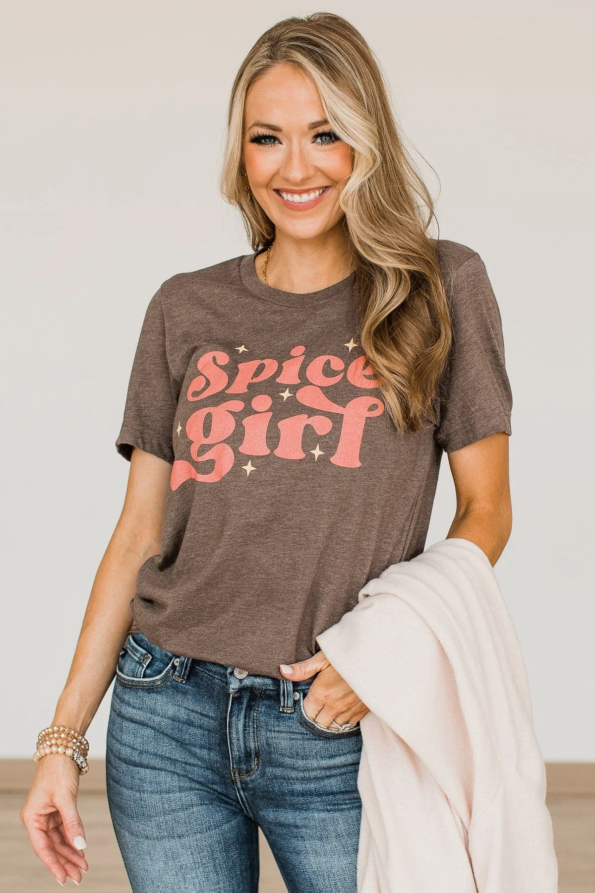 "Spice Girl" Graphic Tee- Mocha