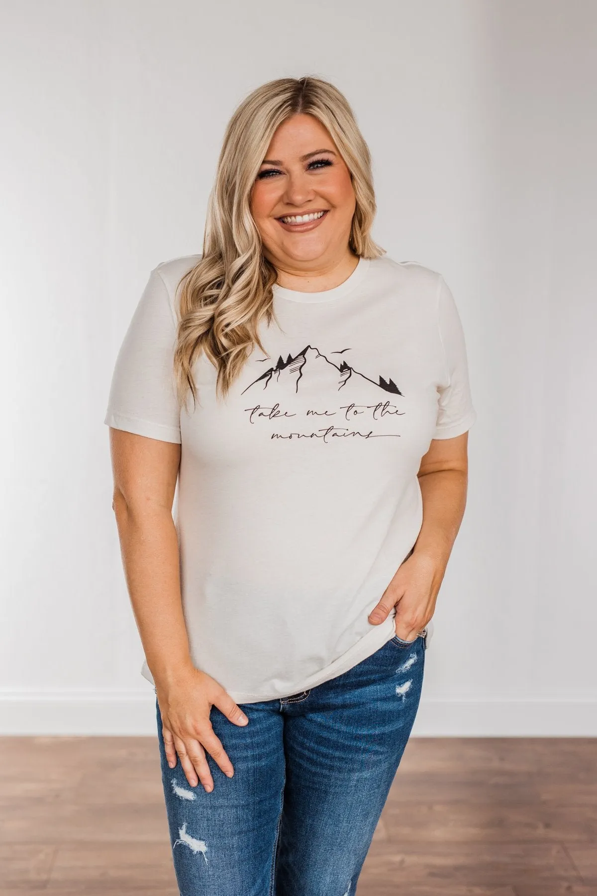 "Take Me To The Mountains" Graphic Tee- Cream