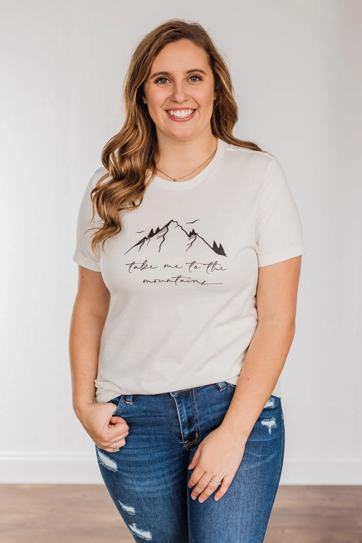 "Take Me To The Mountains" Graphic Tee- Cream