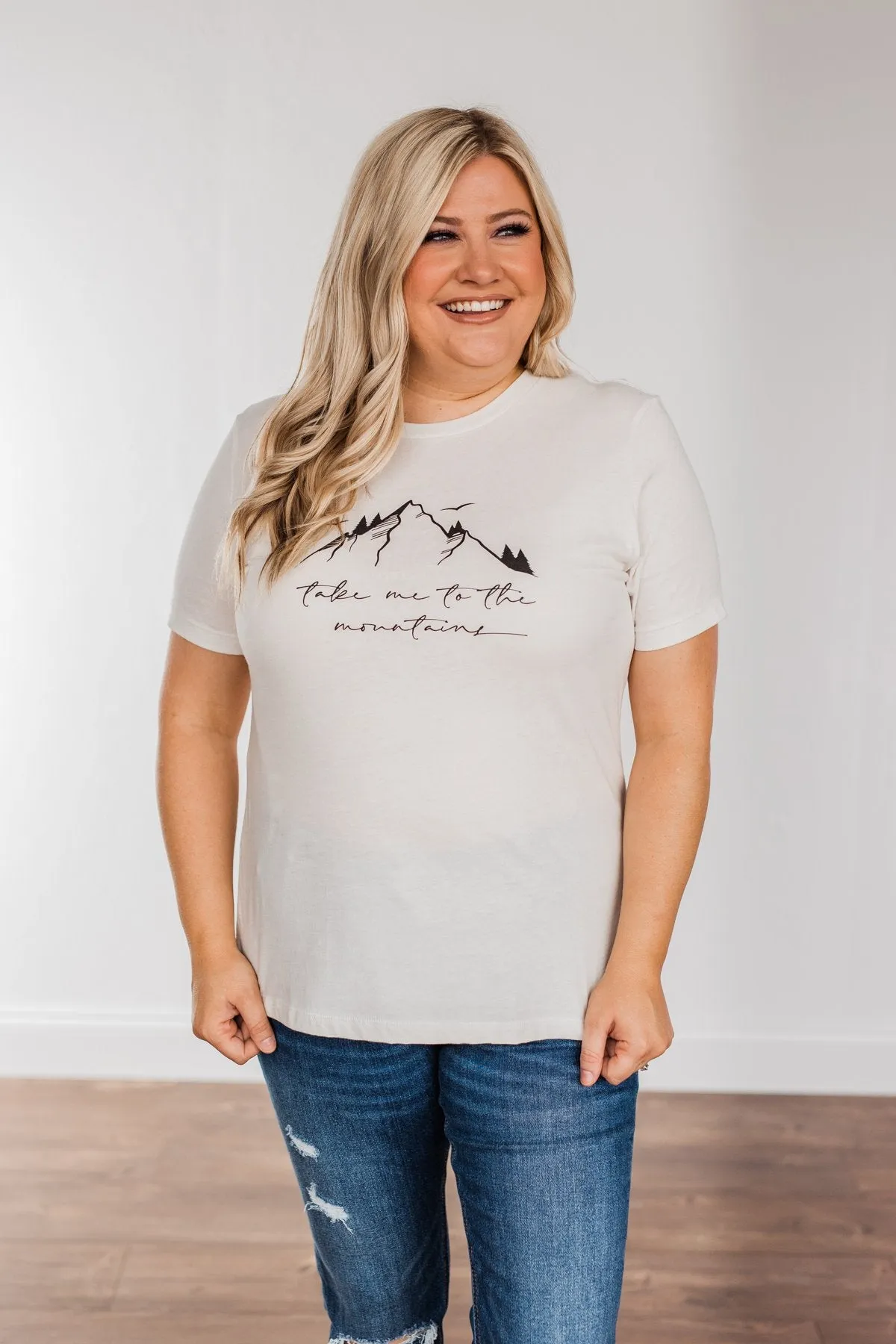 "Take Me To The Mountains" Graphic Tee- Cream