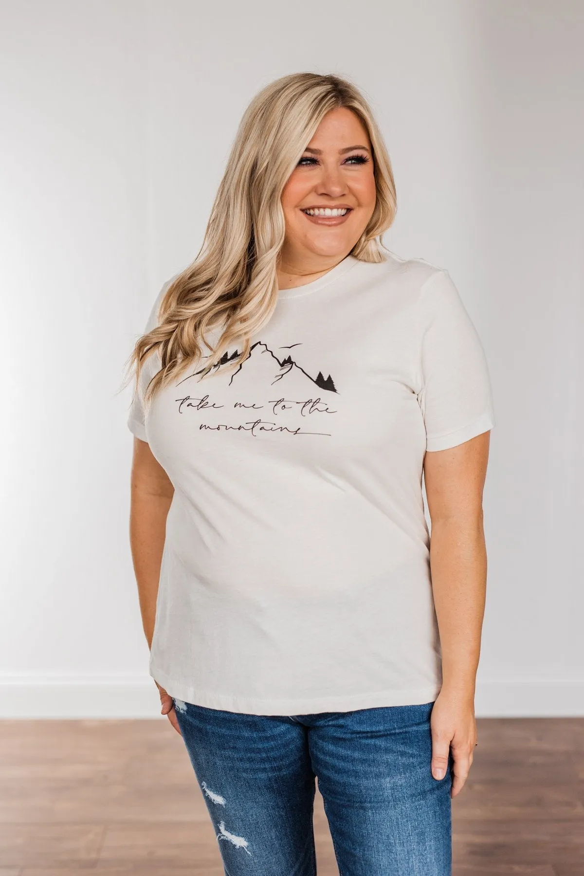 "Take Me To The Mountains" Graphic Tee- Cream