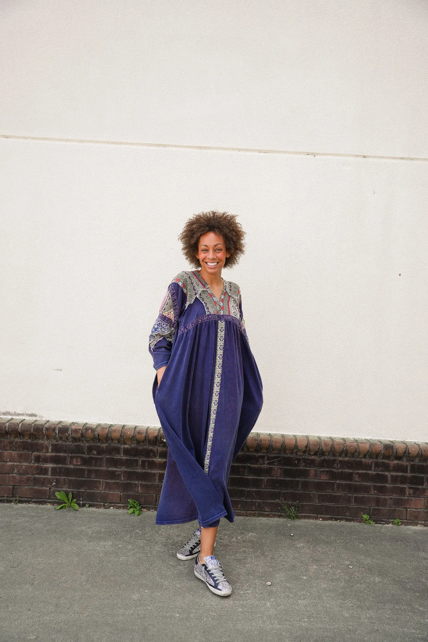 Ramsey Navy Patchwork Dress