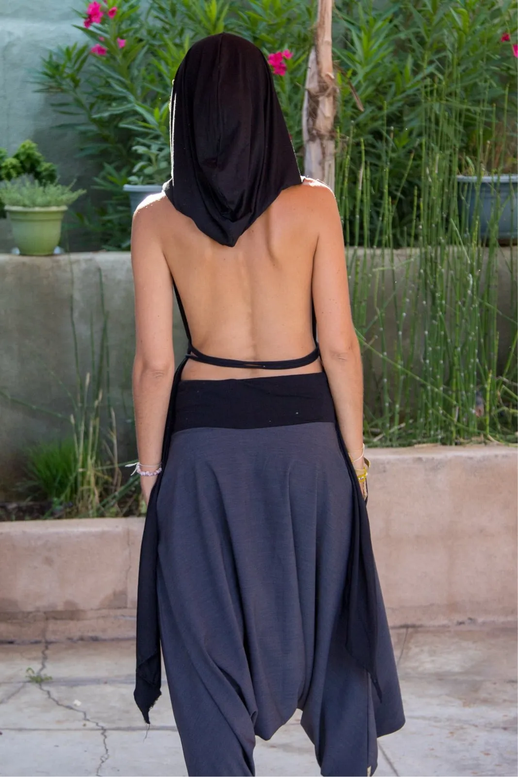 Ray | Black Hooded Top | Her