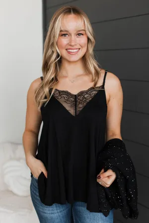 Reaching For the Moon Tank Top- Black