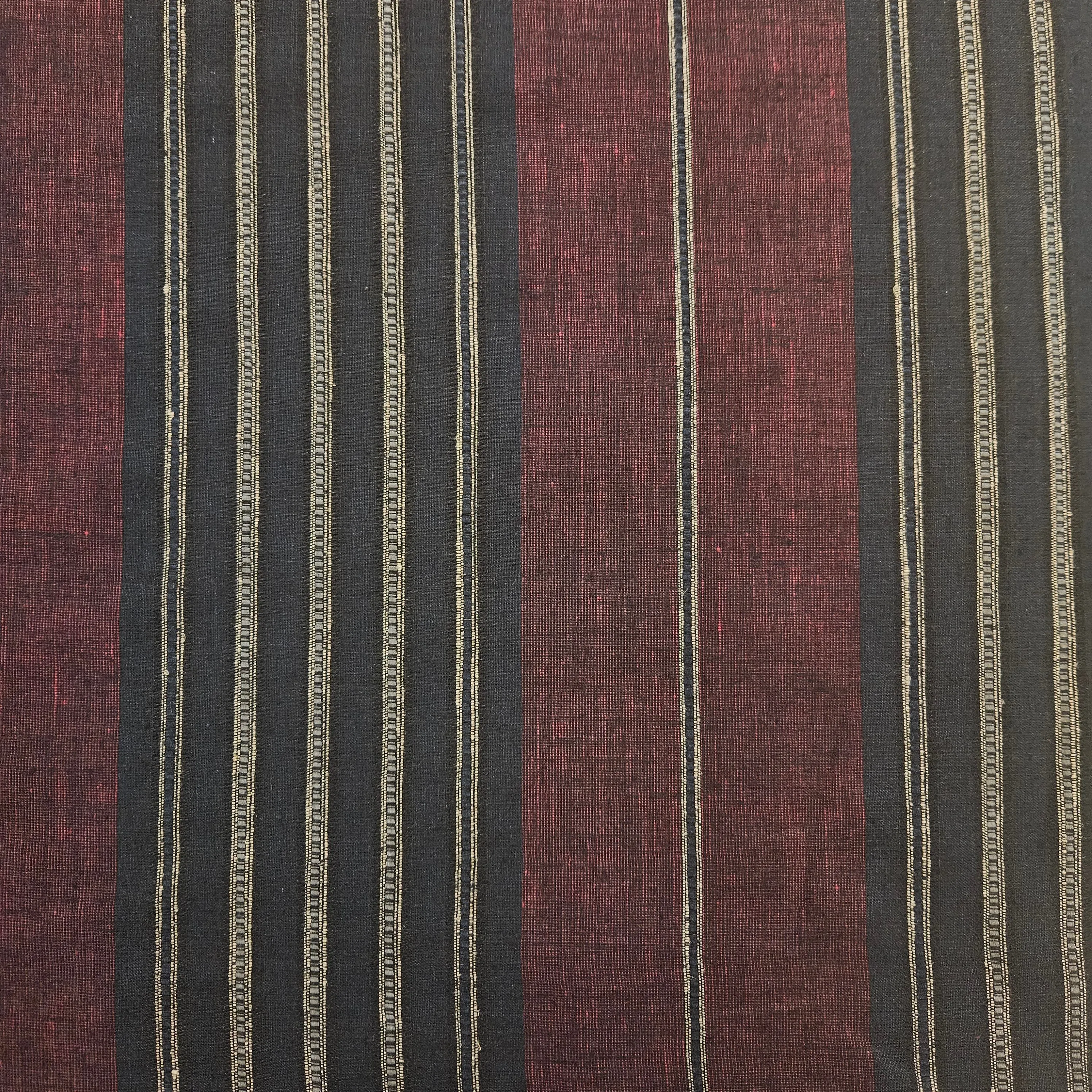 Red & Black Striped Linen