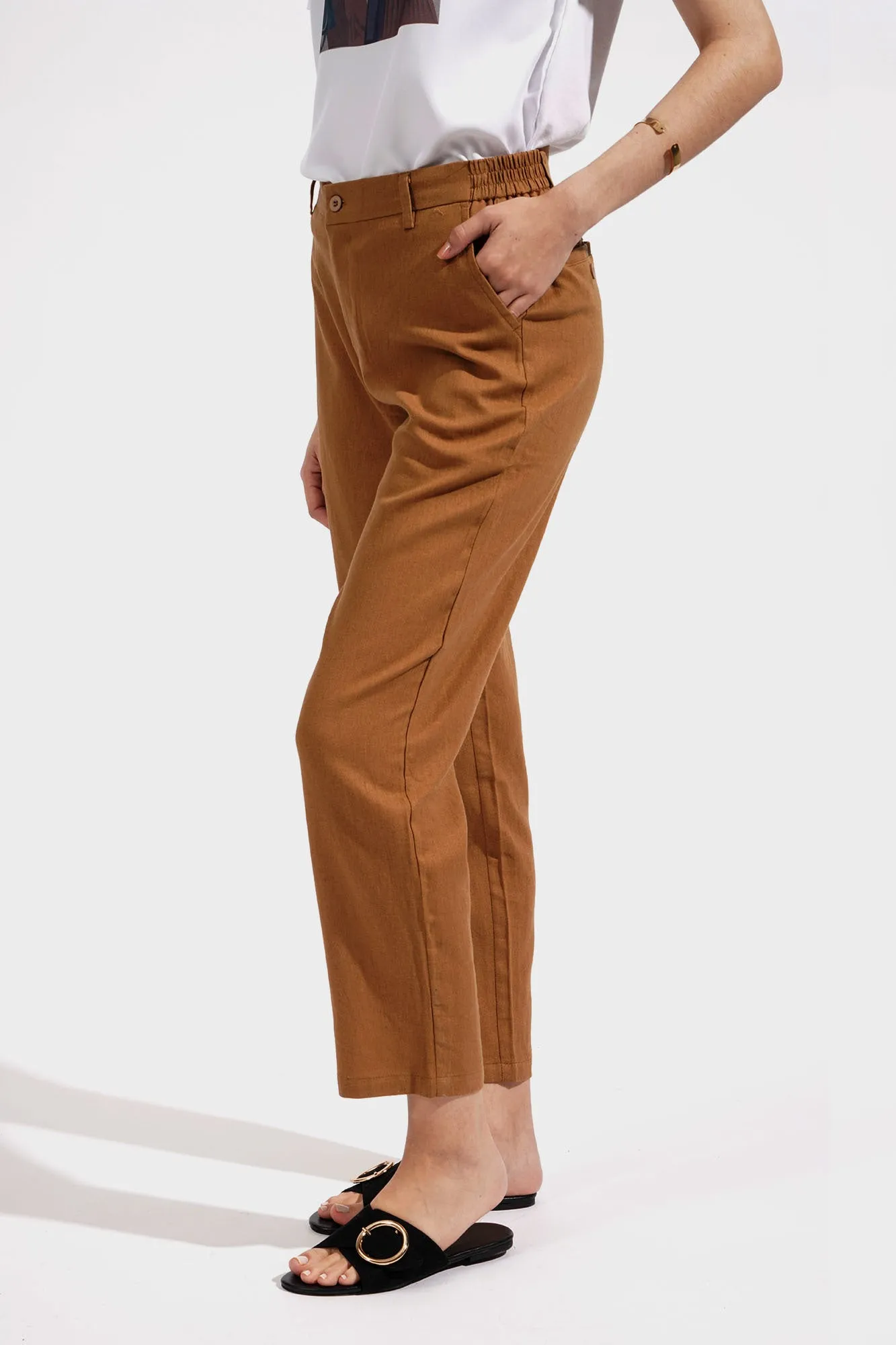 REFORME Ankle Length Linen Cozy Pants
