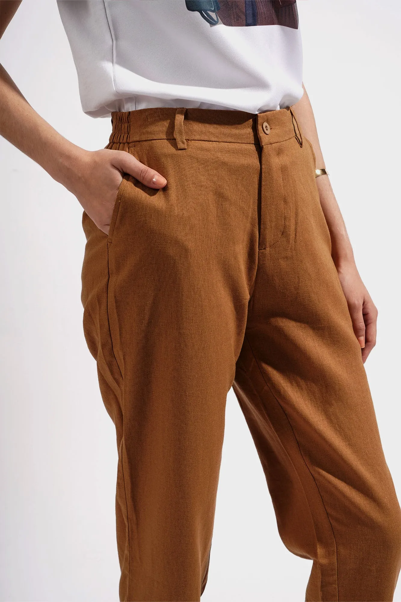 REFORME Ankle Length Linen Cozy Pants