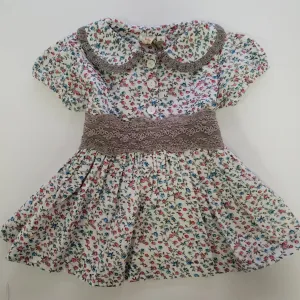 Ren & Rouge Rosebud Printed Dress With Lace Trim Tie Detail