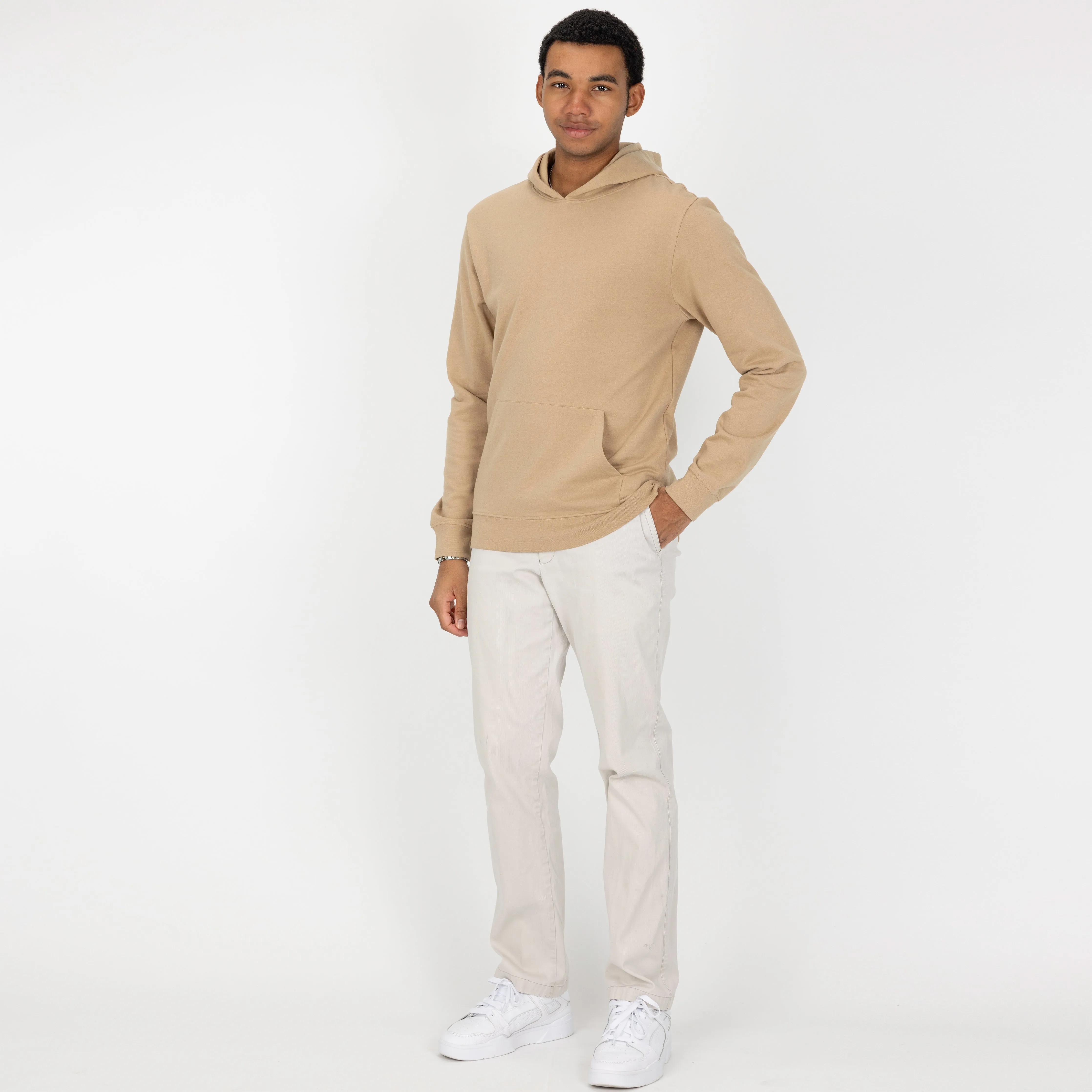 Retro Classic Pullover Hoodie - Tan