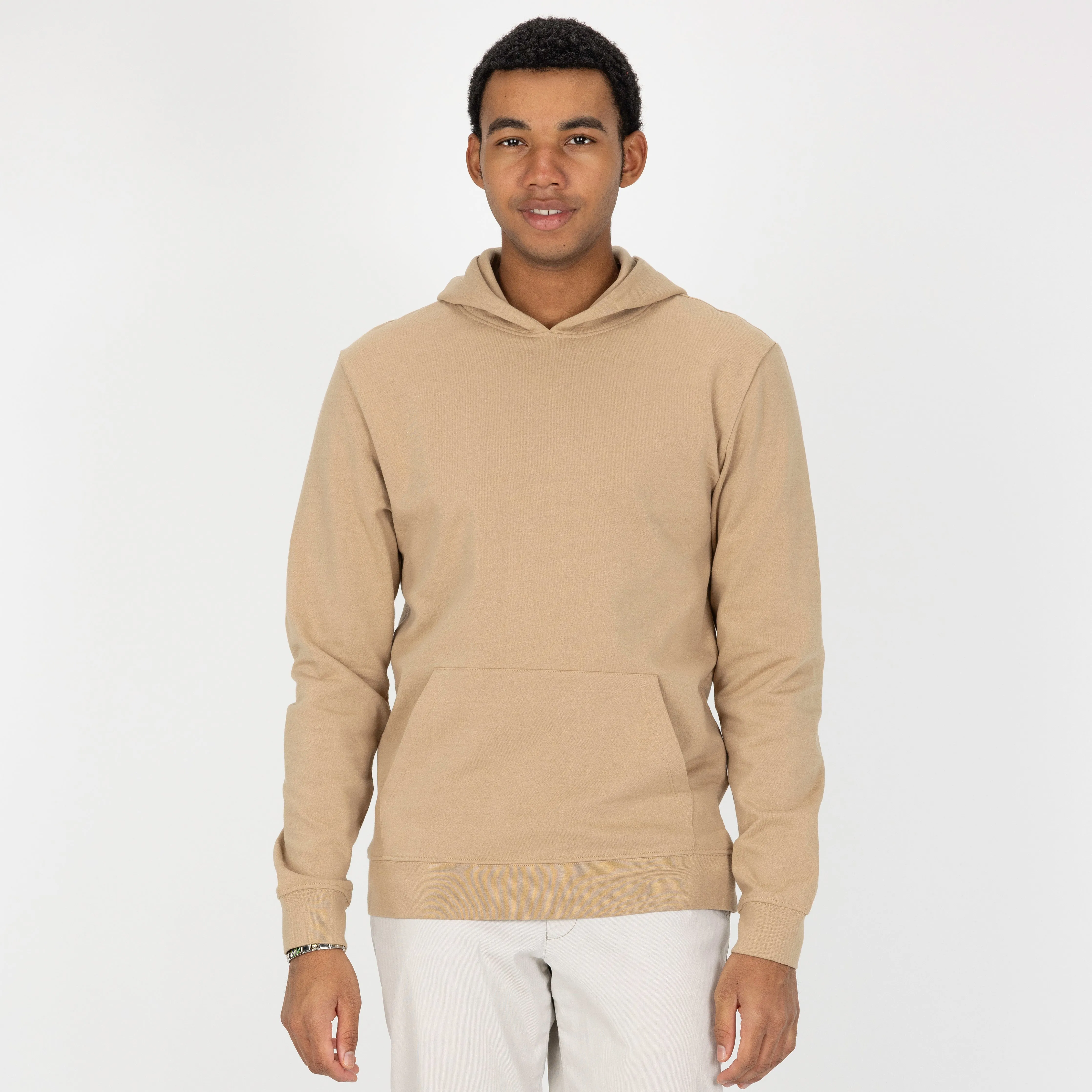 Retro Classic Pullover Hoodie - Tan