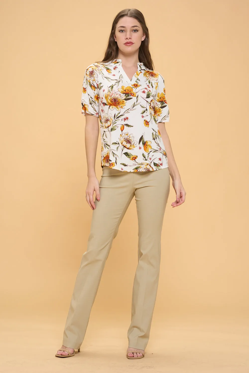 RUFFLE NECK PULL OVER SHIRT TOP