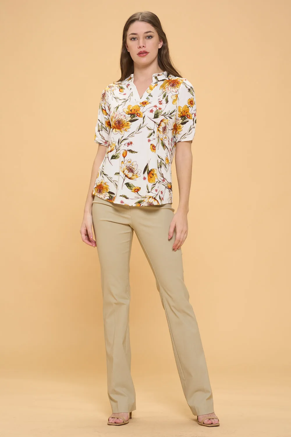RUFFLE NECK PULL OVER SHIRT TOP