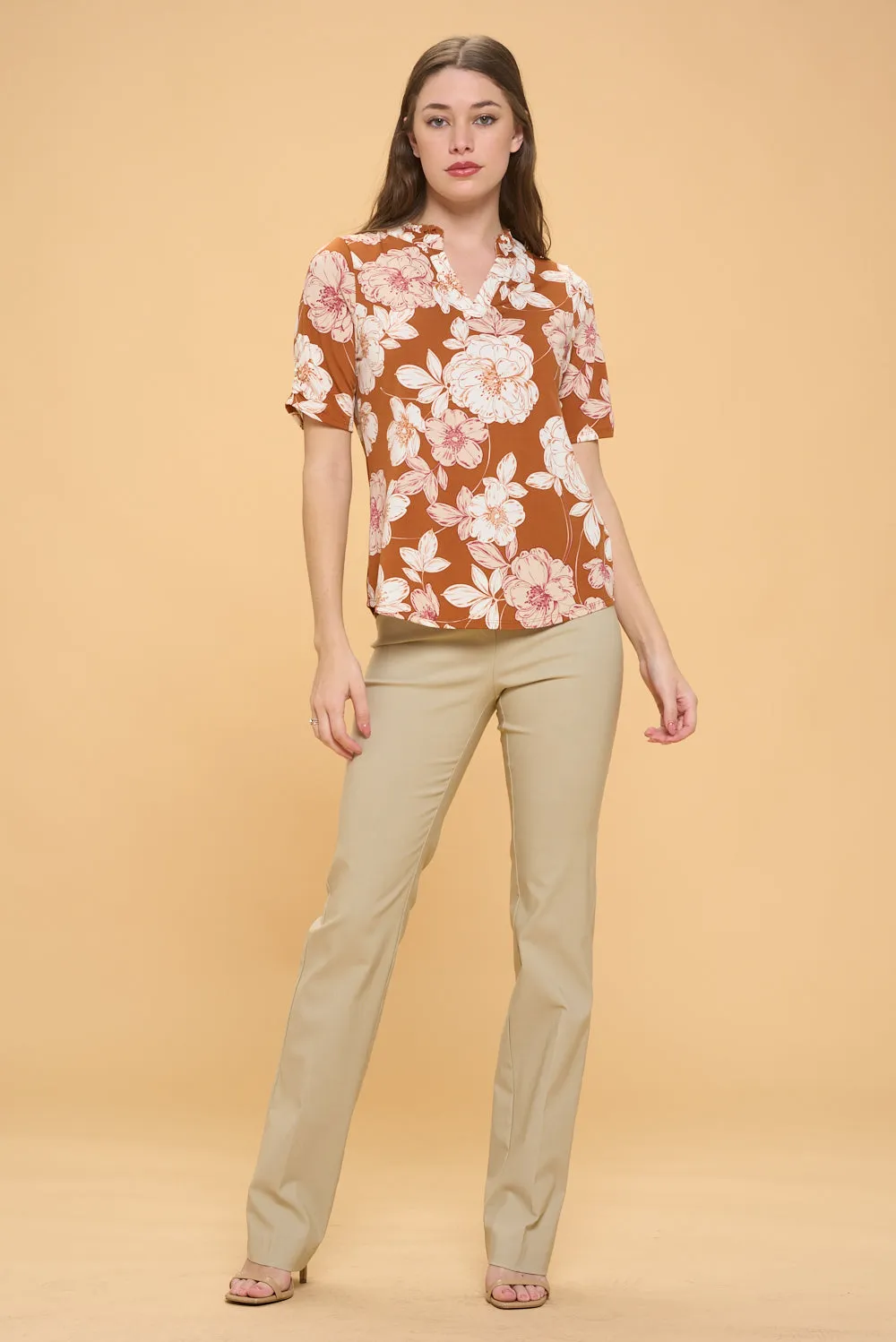 RUFFLE NECK PULL OVER SHIRT TOP
