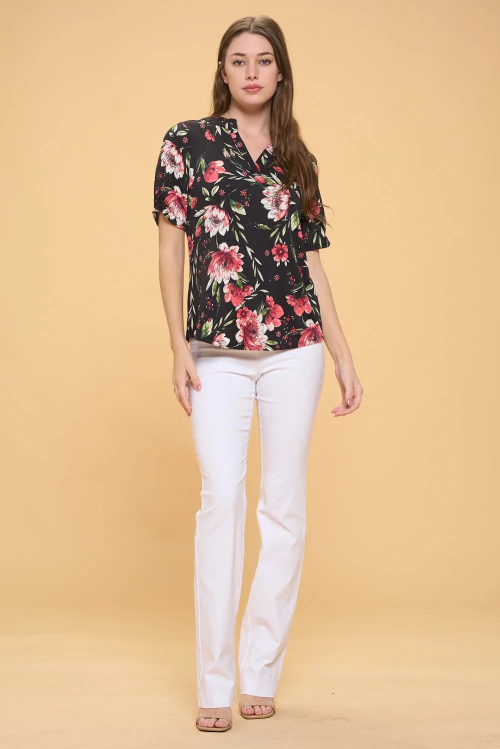 RUFFLE NECK PULL OVER SHIRT TOP