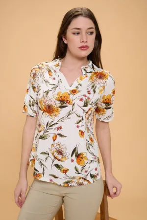 RUFFLE NECK PULL OVER SHIRT TOP