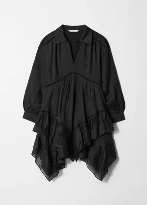 Ruffle Ramie Mini Dress