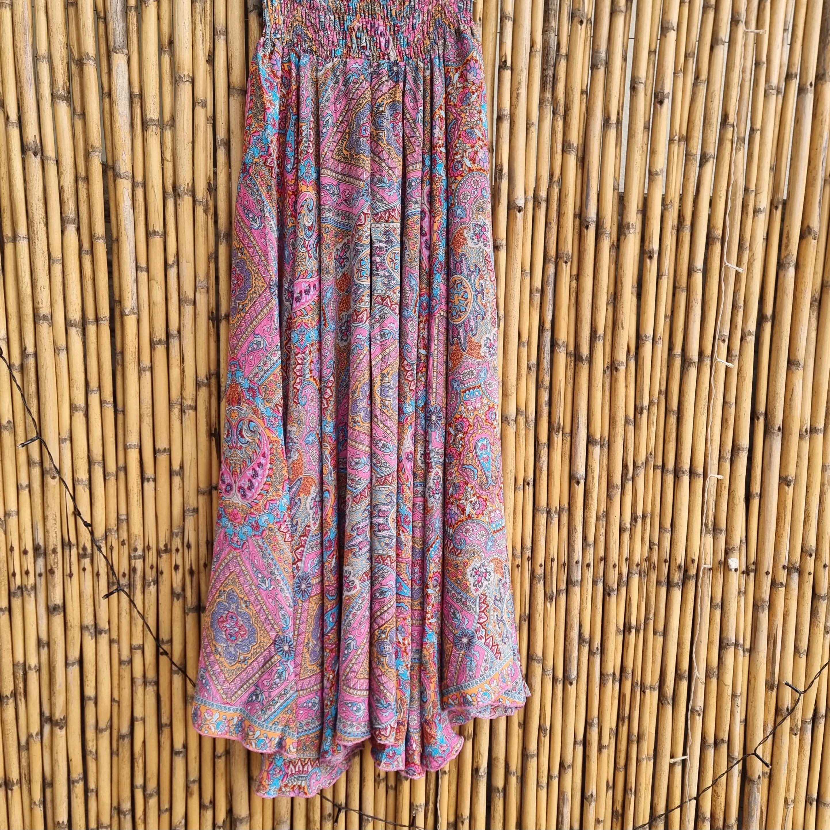 Sakura Blush Silk Umbrella Pants