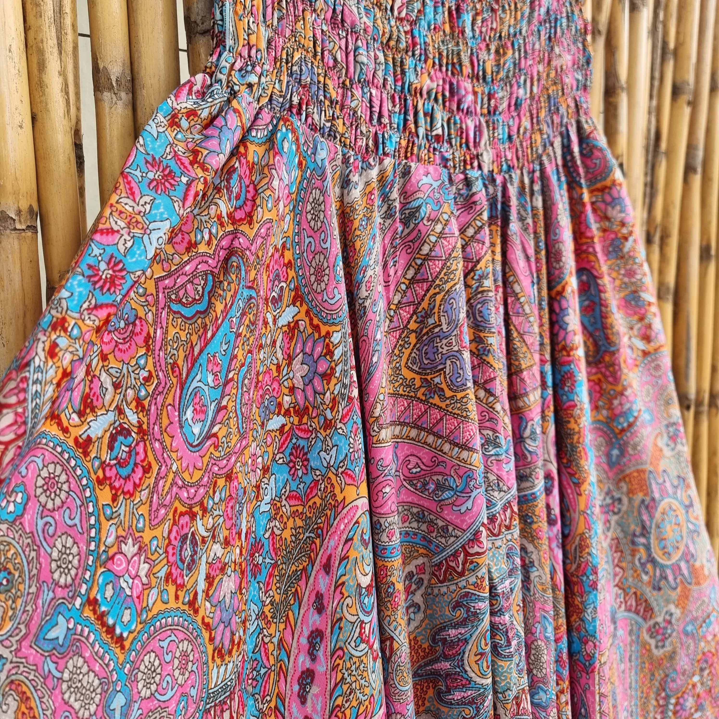 Sakura Blush Silk Umbrella Pants