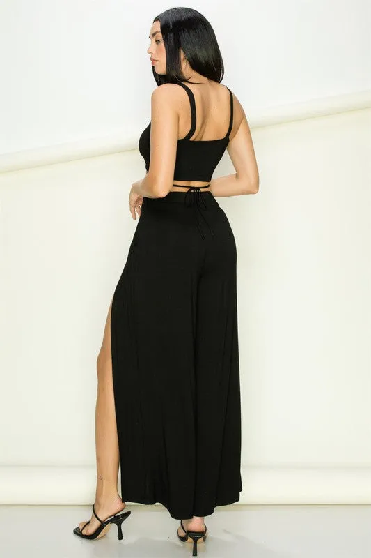 SECRET LOVER CROP-TOP PANTS SET