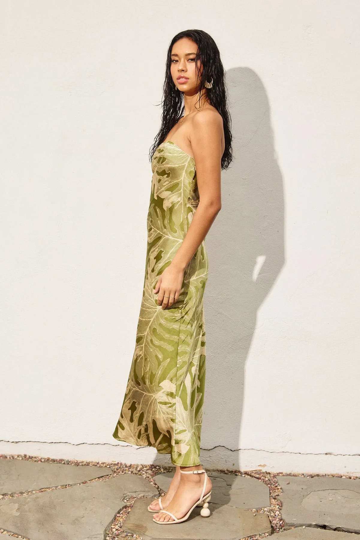 Seina Strapless Clasp Back Maxi Dress