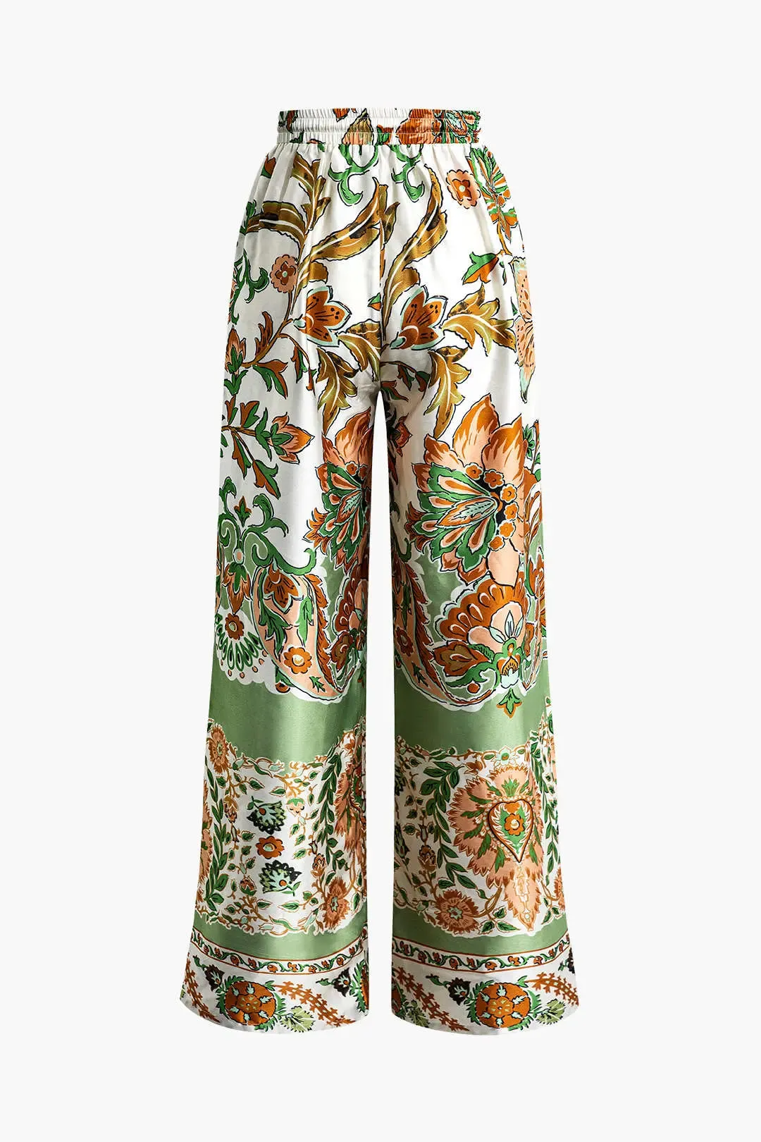 Seraphina - Elegant Floral Design Woman's Slit Pants