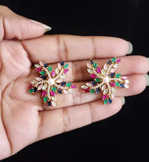 Shahina and Keerthi M  Cubic Zirconia Classic Tops With Gold Plating